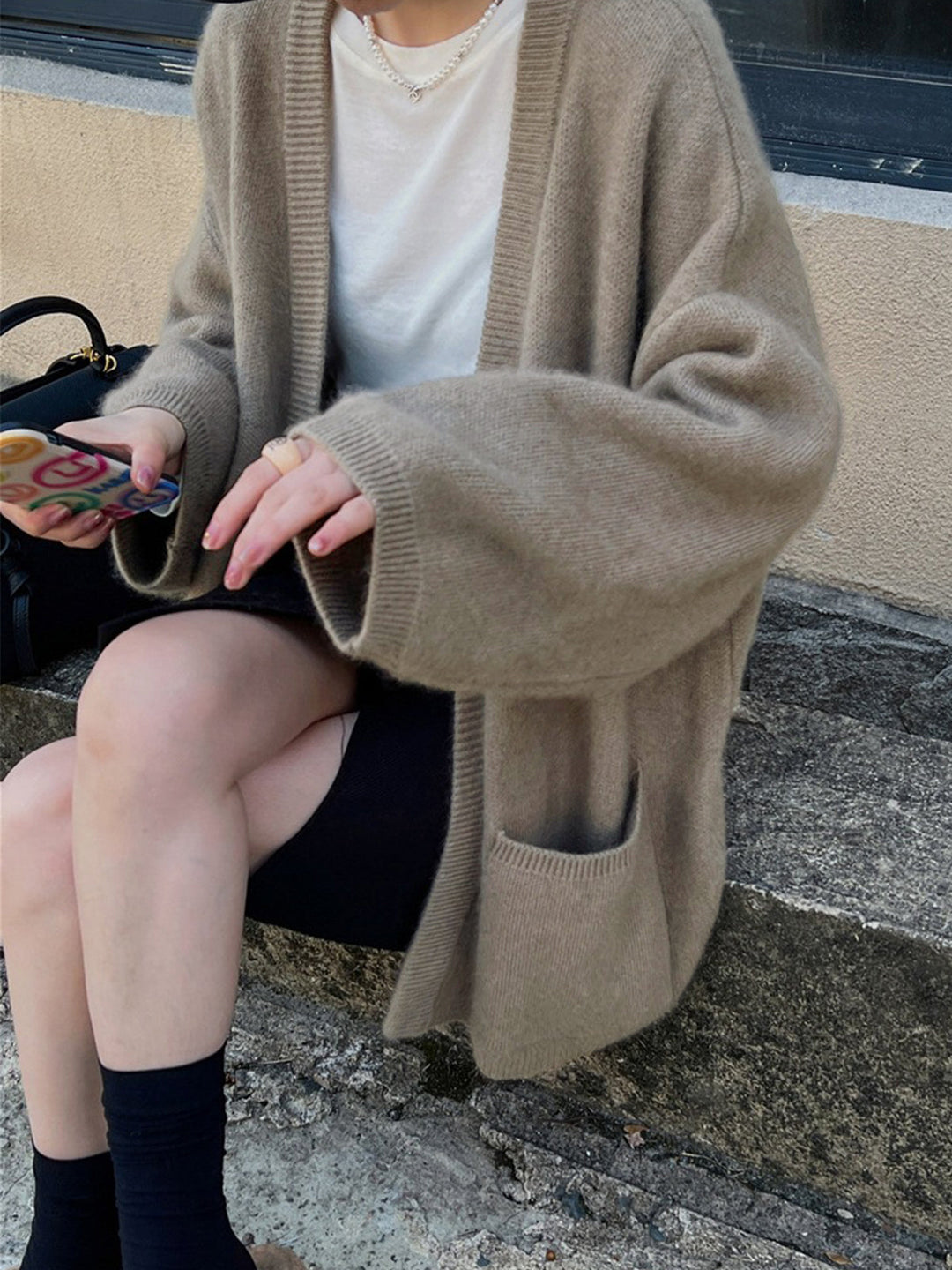Svelte Chic Çok Amaçlı Cepli Oversize Hırka