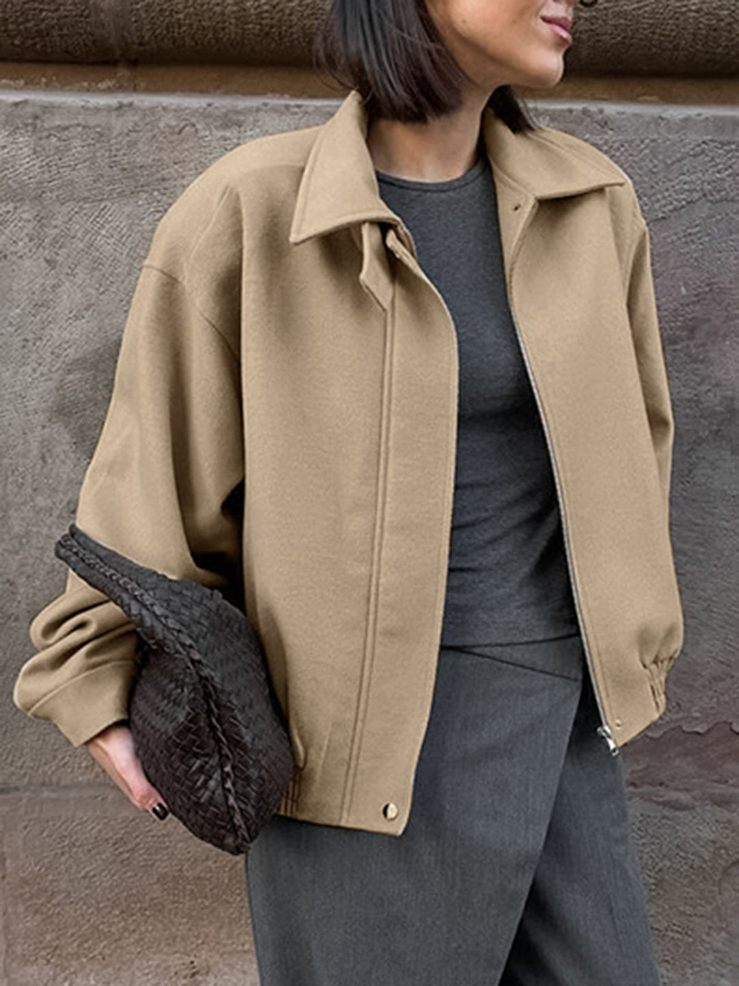 Sade Kısa Fermuarlı Polo Ceket, Svelte Chic markasıyla