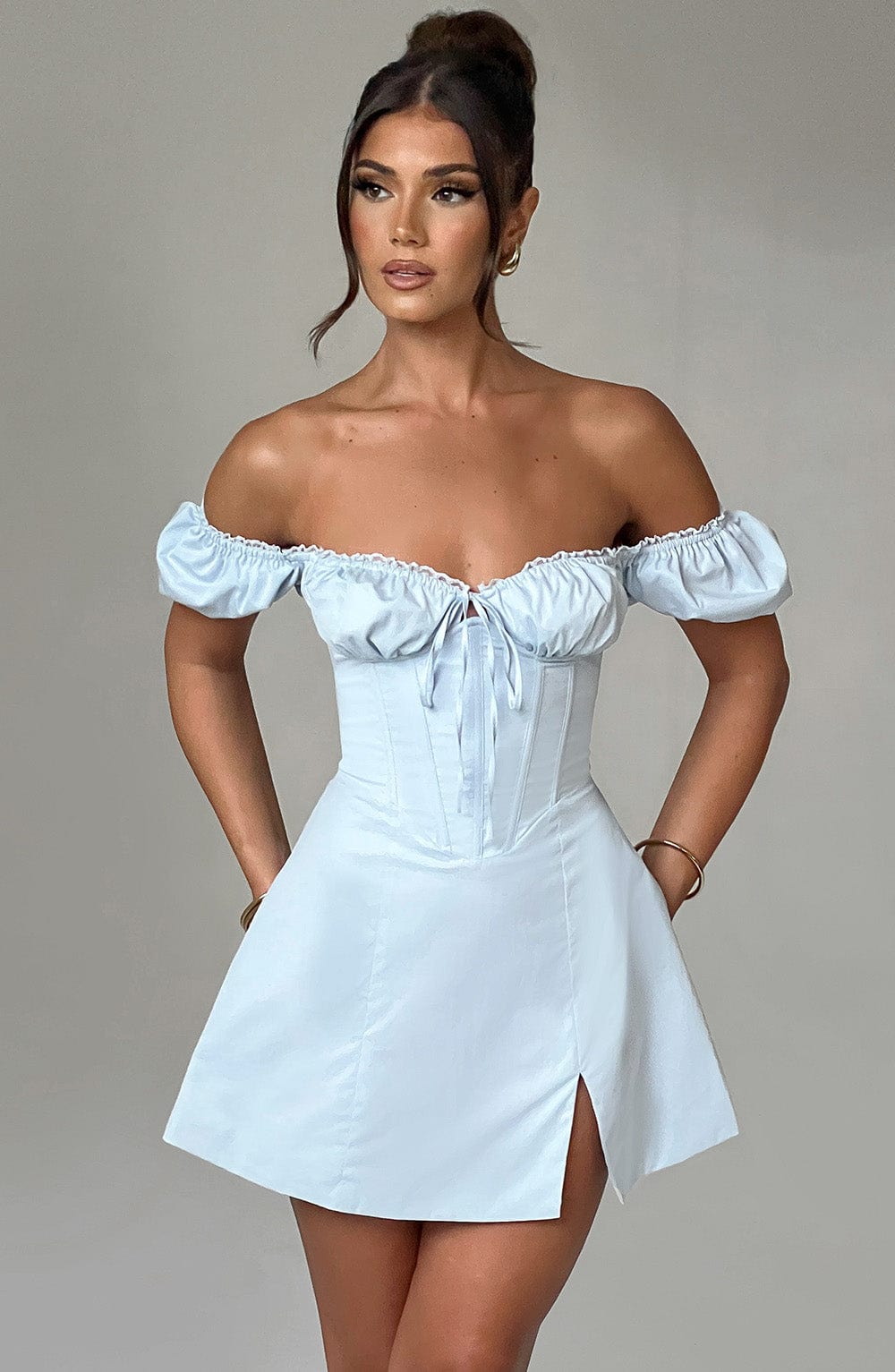 Caitlyn Mini Elbise - Mavi, Svelte Chic