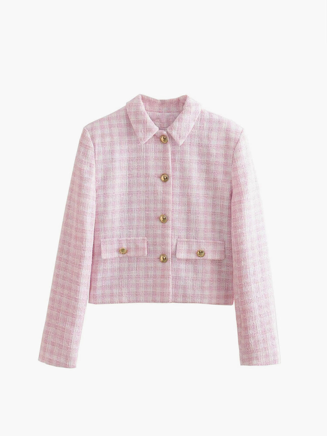 Şık Tweed Polo Yaka Ceket, kadın modası, Svelte Chic