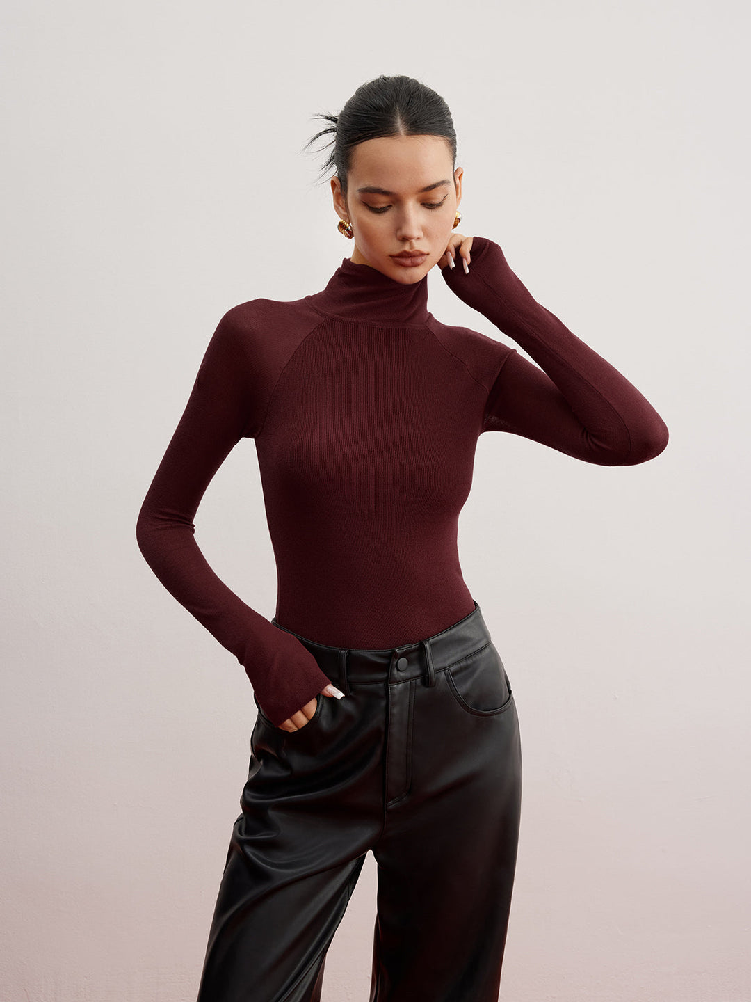 Svelte Chic Şeffaf Kol Skinny Kazak