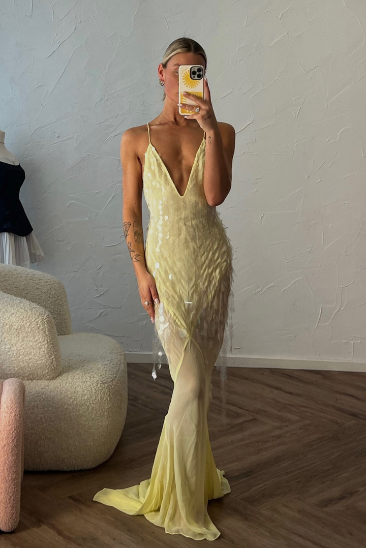 Aaliyah | V Yaka Kolsuz Maxi Elbise