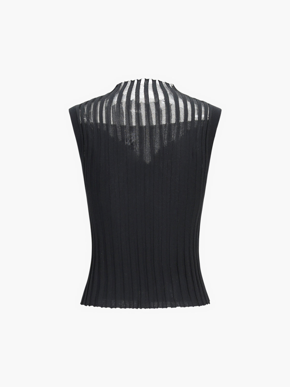 Solid Pleated Sweater Vest