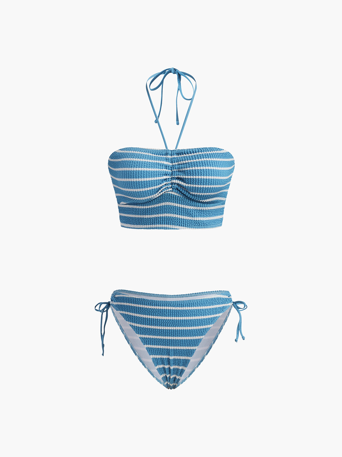 Halter Çizgili Bikini Takımı