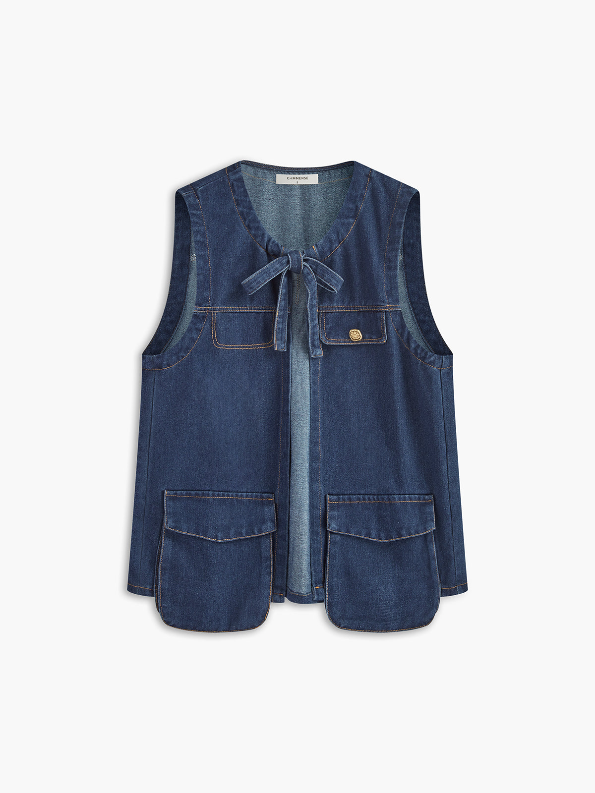 Denim Tie-Front Tank Top