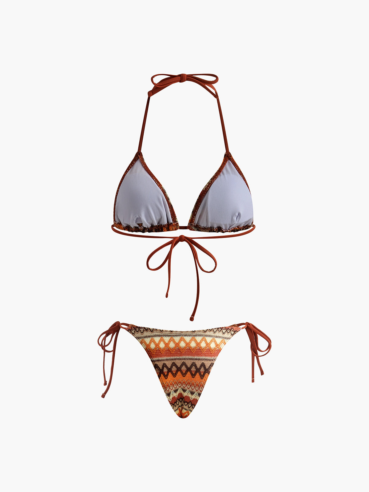 Halter Üçgen Örgü Bikini Takımı