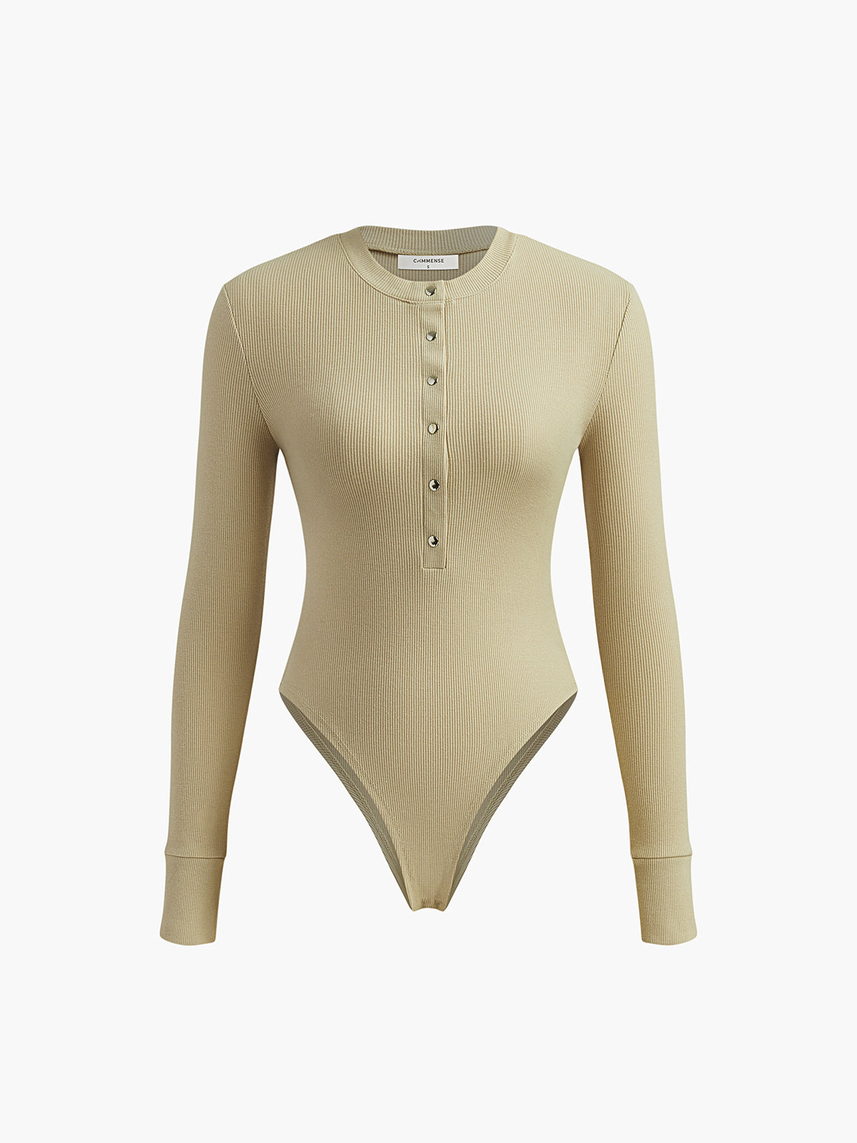 Nervürlü Düğmeli Bodysuit