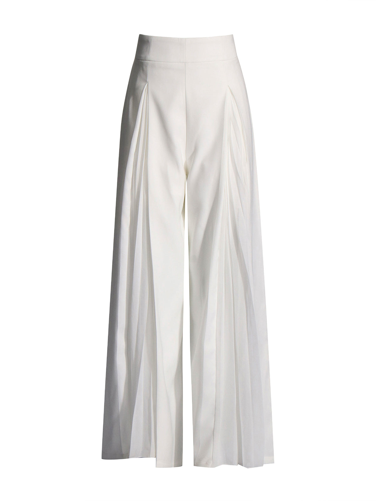 Pleated Zipper Semi-Sheer Pants