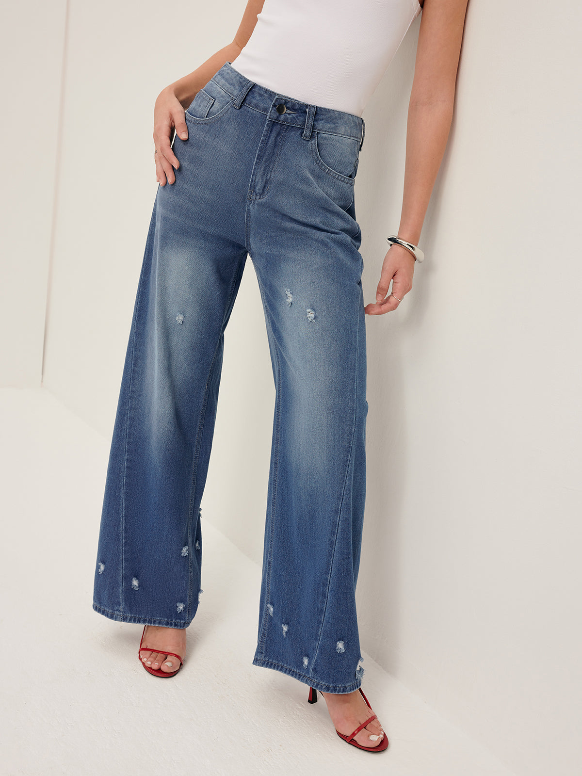 Düz Denim Pantolon