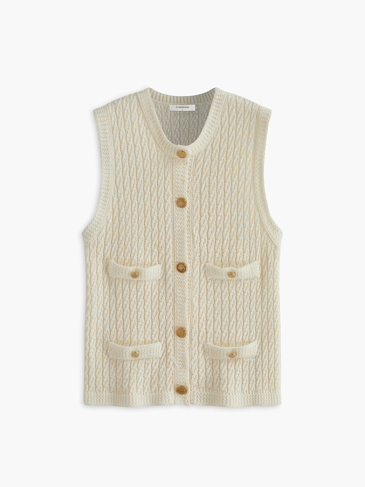 Elegant Golden Breasted Sweater Vest