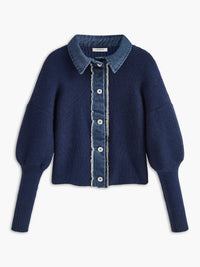 Pencere Yaka Esnek Düğmeli Triko Üst