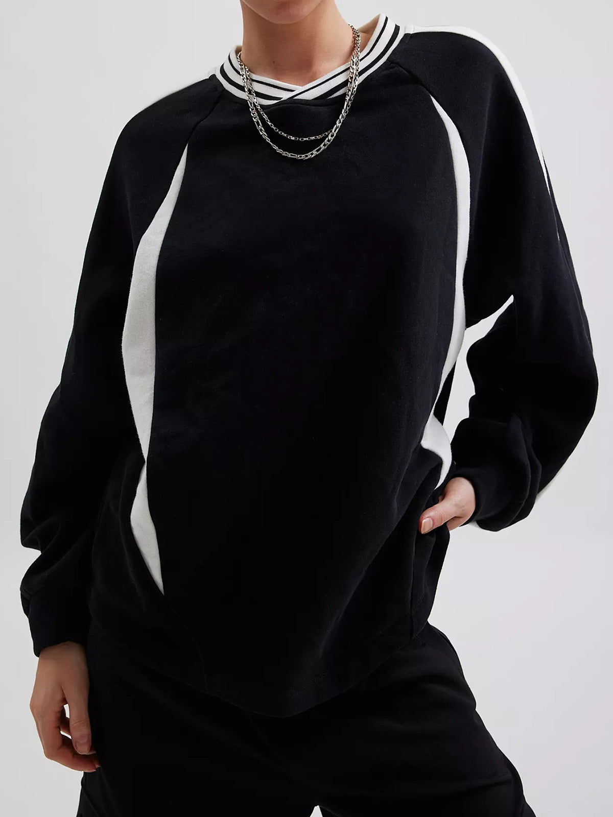 Renk Bloklu Sweatshirt