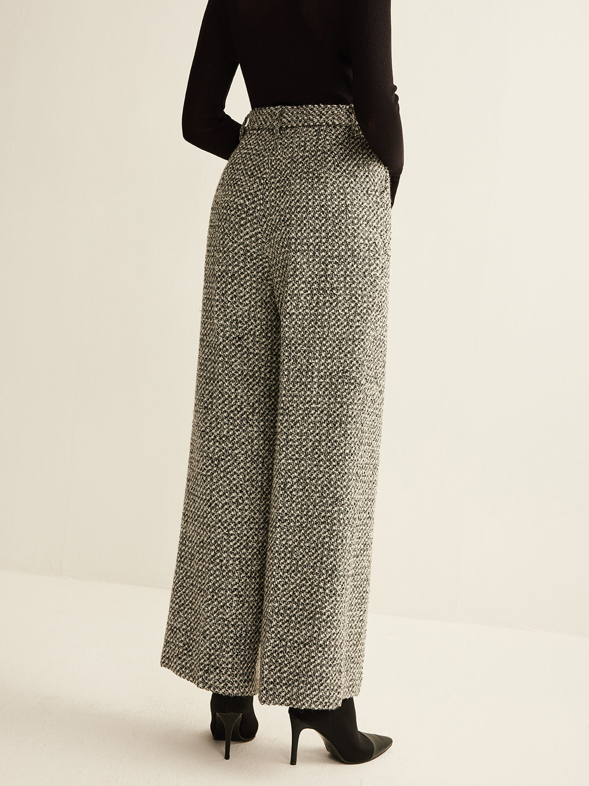 Wool-Blend Tweed Pants