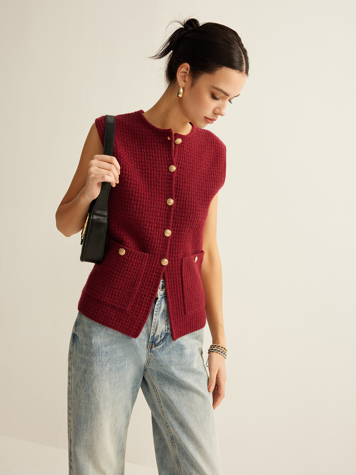 Button Down Cozy Sweater Vest