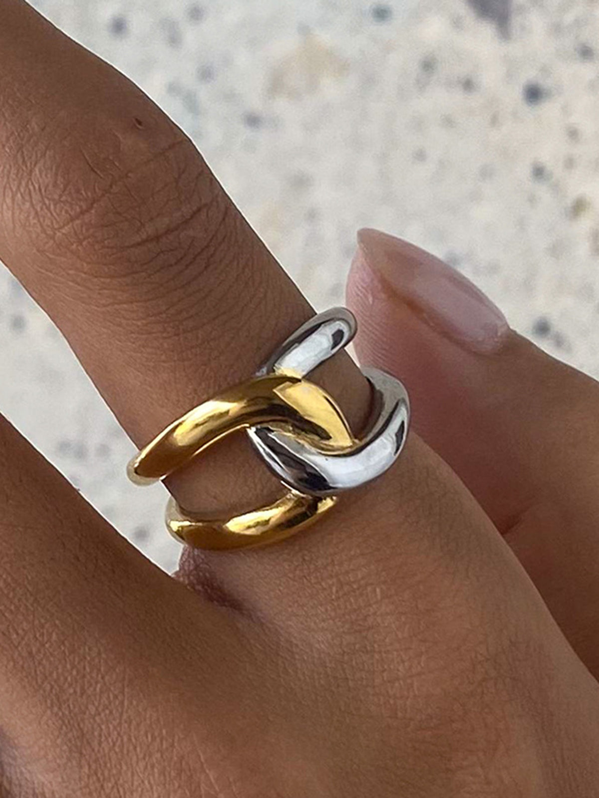 Two Tone Twist Ring