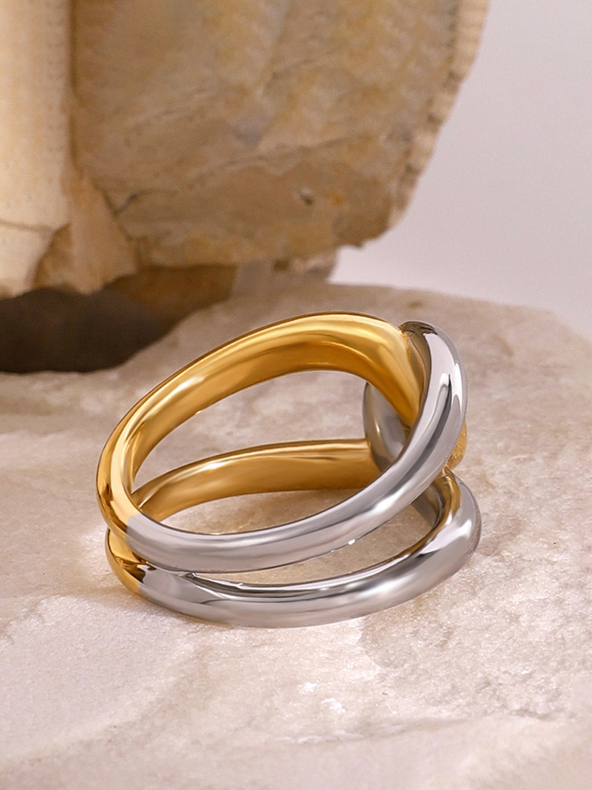 Two Tone Twist Ring