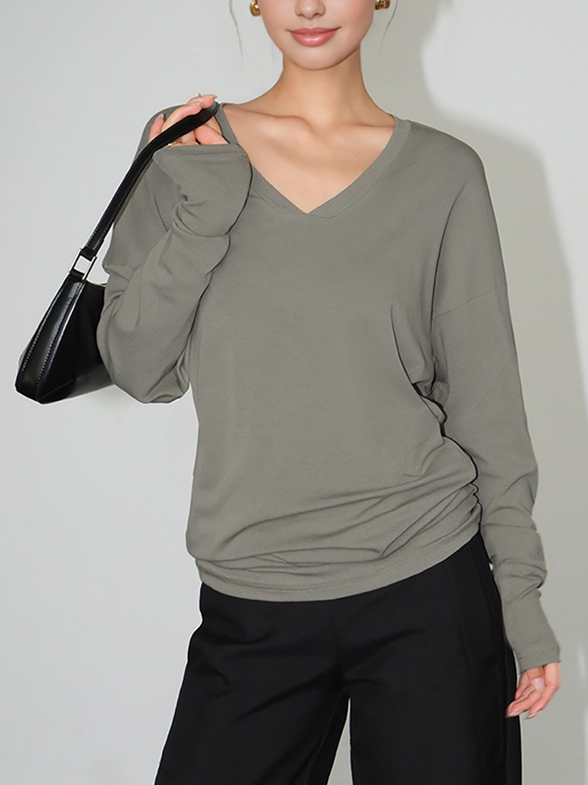 Minimalist V-Neck Draped Top