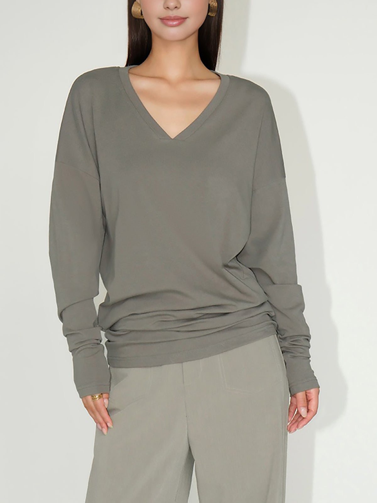 Minimalist V-Neck Draped Top