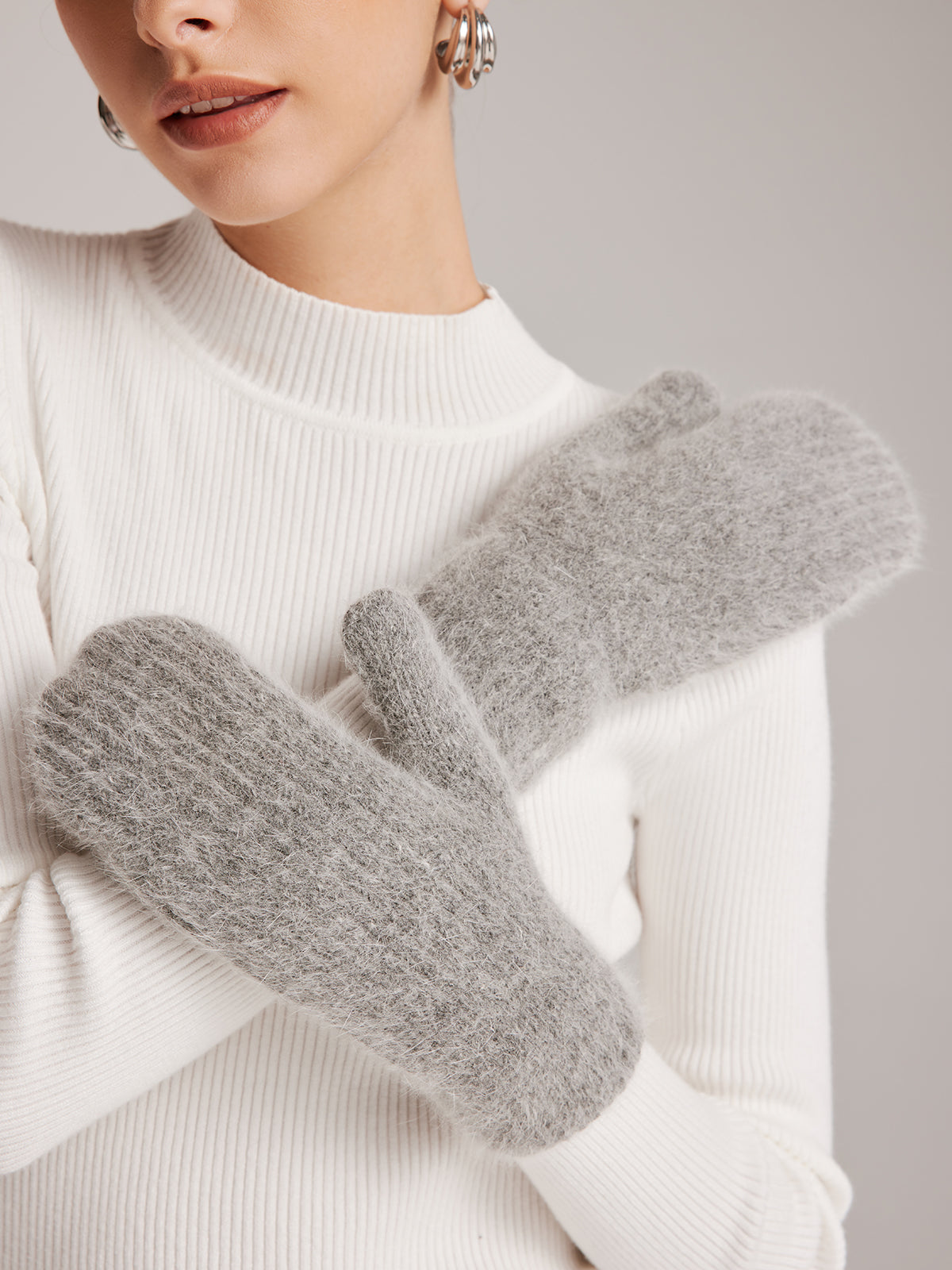 Plush Warm Rabbit Fur Gloves