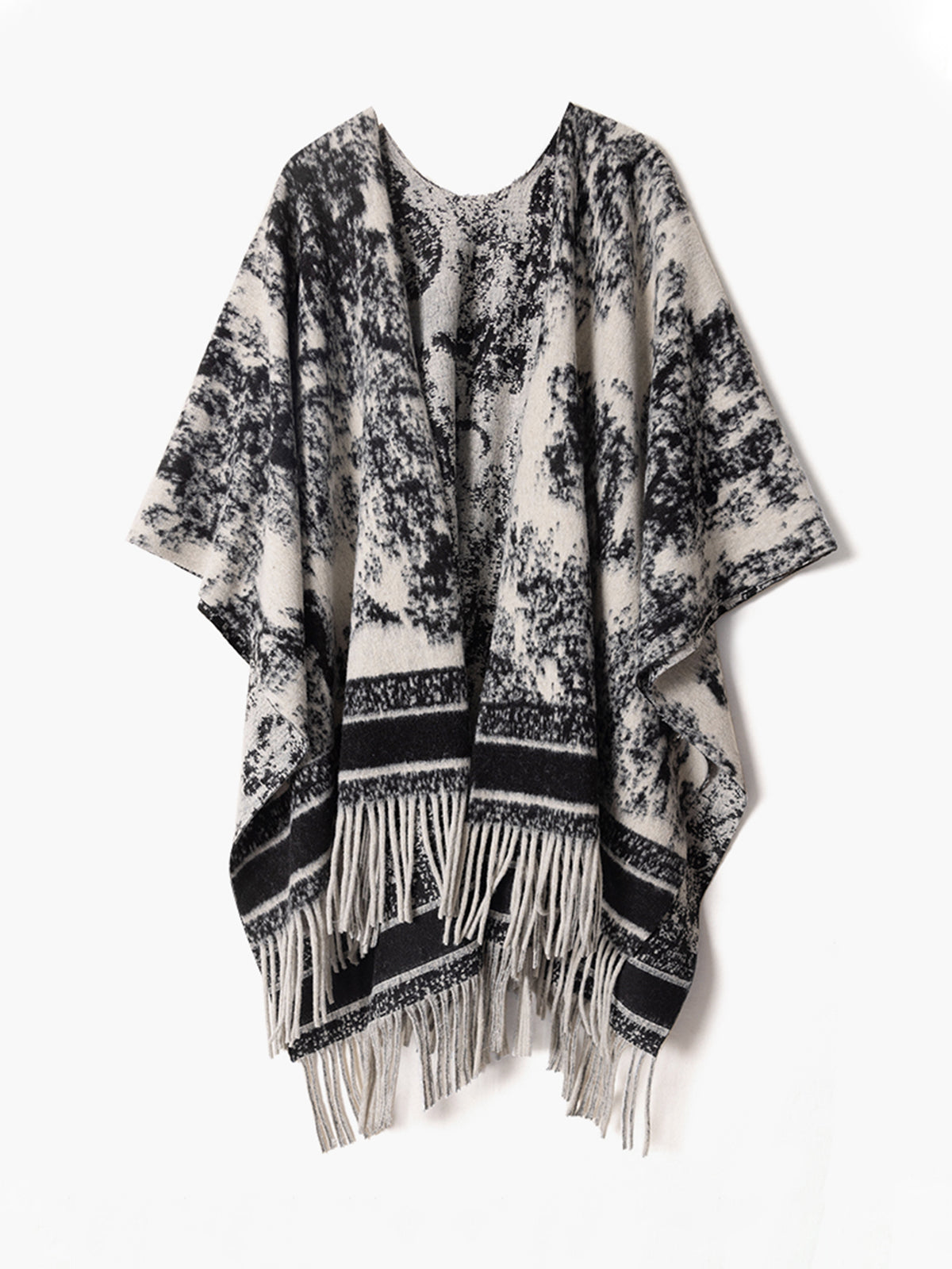 Retro Ink Painting Tassel Shawl Scarf