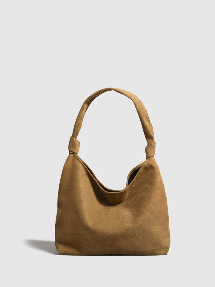 Şık Düğümlü Süet Hobo Çanta