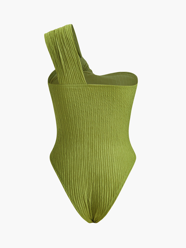 Şık Tek Omuzlu Düğüm Detaylı Bodysuit