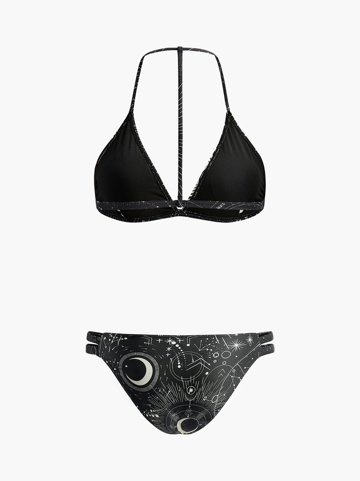 Gökyüzü Temalı Halter Bikini Takımı
