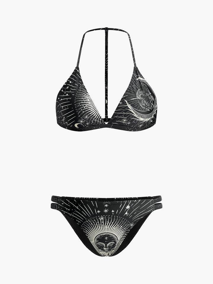 Gökyüzü Temalı Halter Bikini Takımı