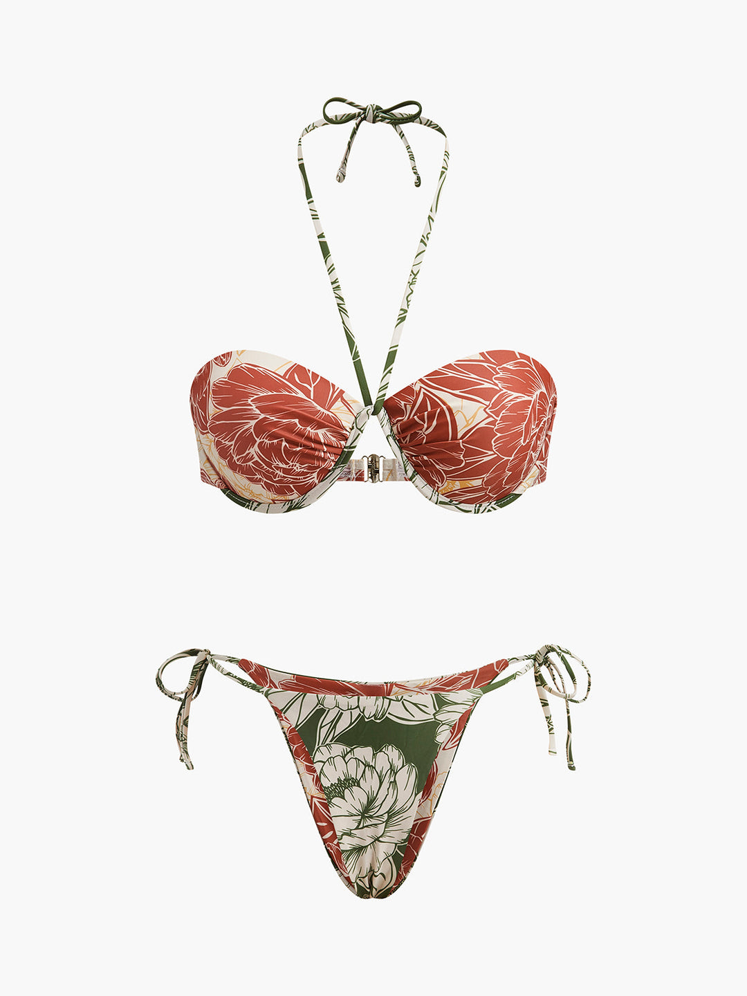 Şirin Çiçek Desenli Bikini Takımı ile Sevimli Bağlamalı Etek