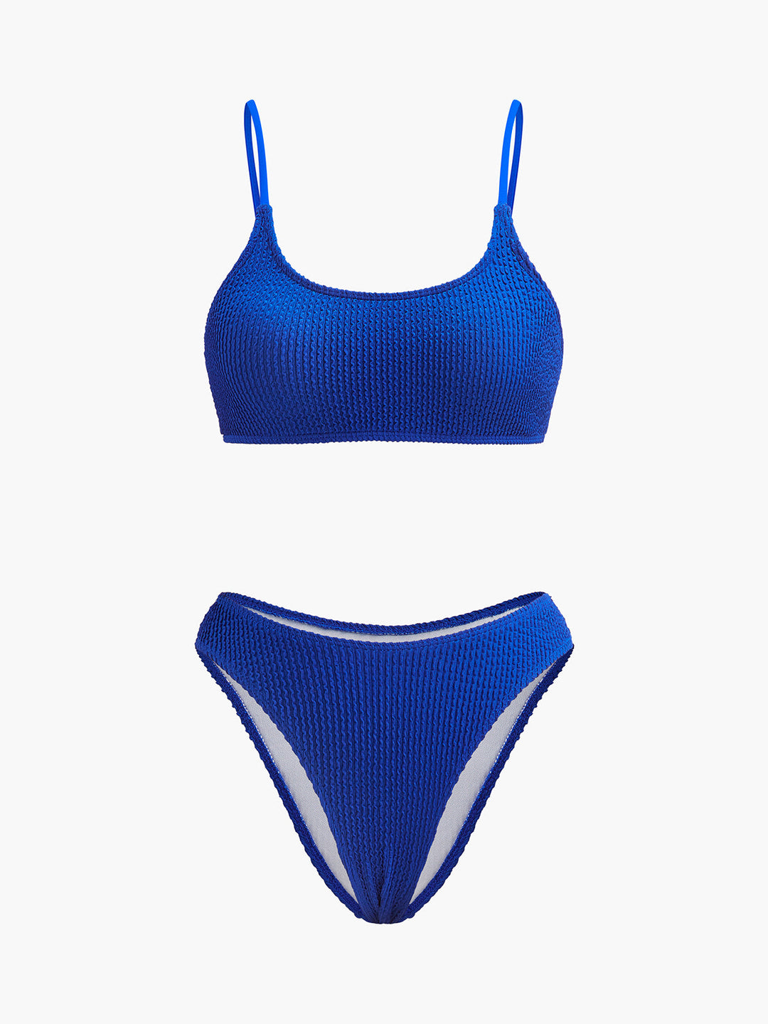 Şık Dokulu Ribanalı Yüksek Bel Bikini Seti