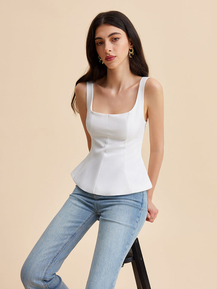 Şık Kare Yaka Peplum Bluz ile Rahat Stil