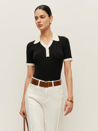 Şık Kabarık Örgü Üst, Şık Yaka Düğme Detaylarıyla