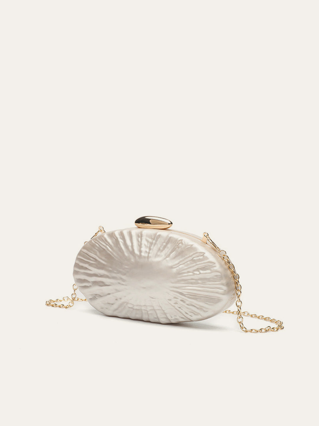 Zarif İnci Doku Clutch Şık Altın Zincirli
