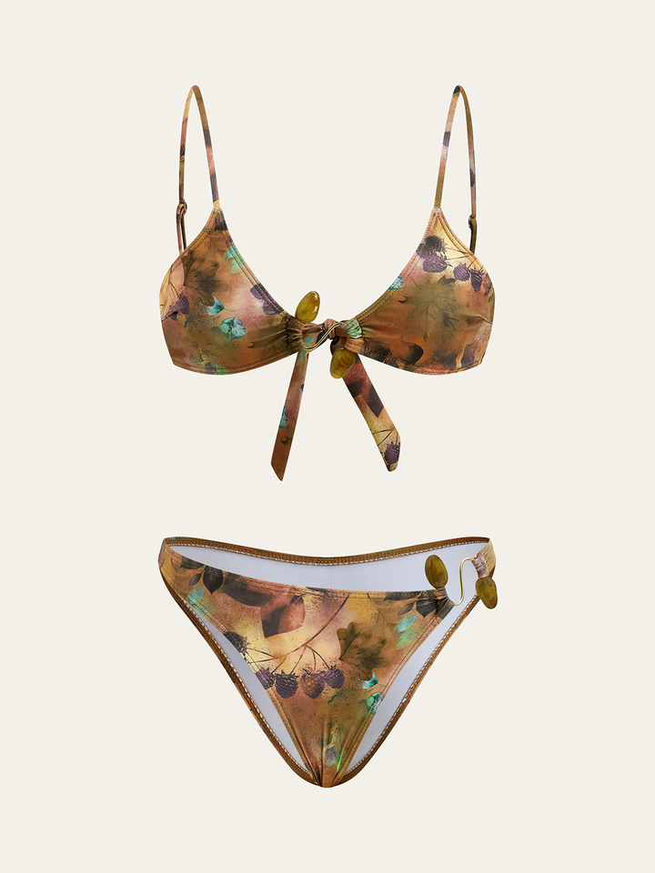 Şık Çiçek Baskılı Bikini Takımı