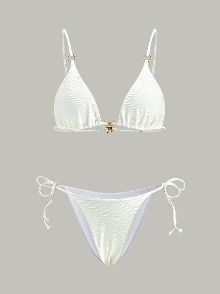 Şık Doku Detaylı Bikini Takımı Yazlık Mükemmel Görünüm
