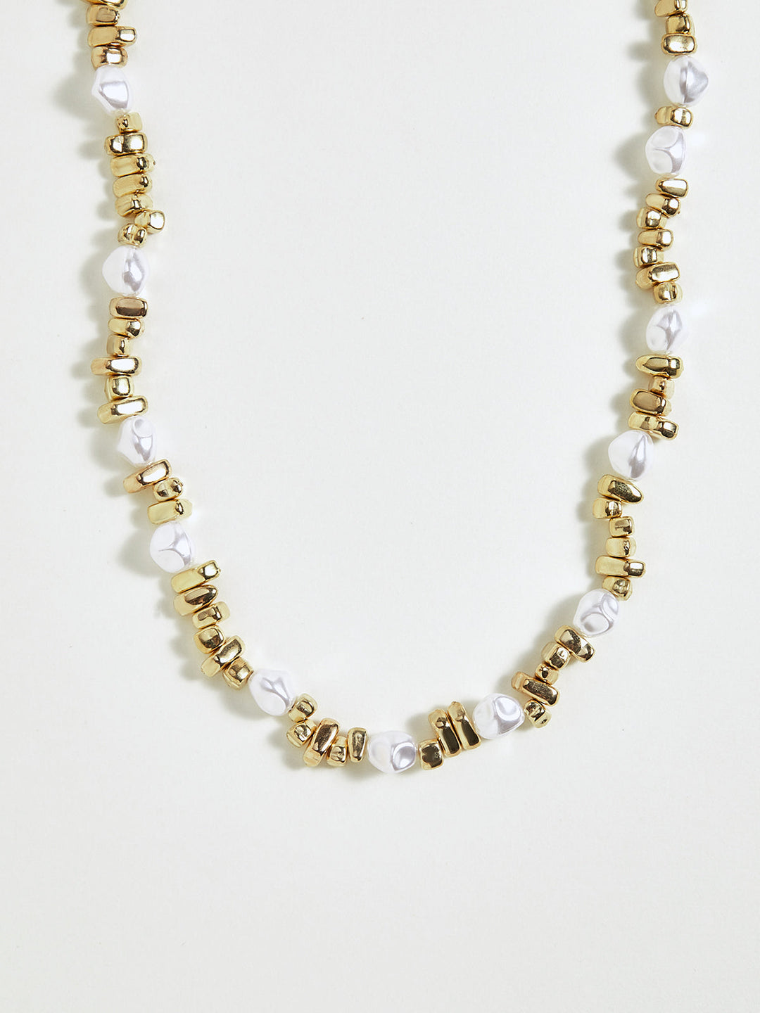 İnci ve Altın Boncuklu Choker Kolye