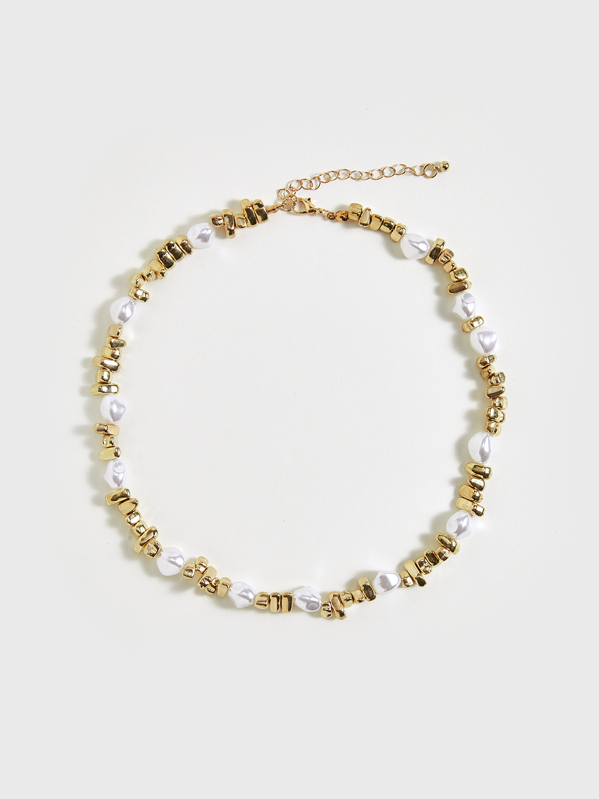 İnci ve Altın Boncuklu Choker Kolye