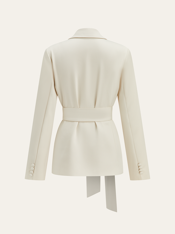Uzun Kollu Kuşaklı Blazer