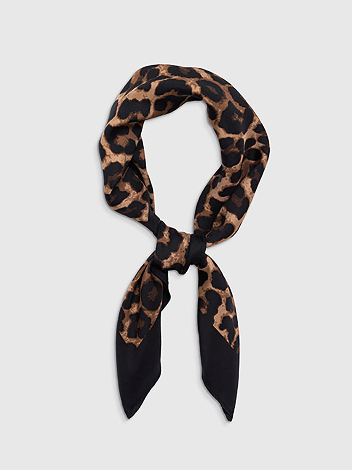 Leopar Desenli Kare Fular