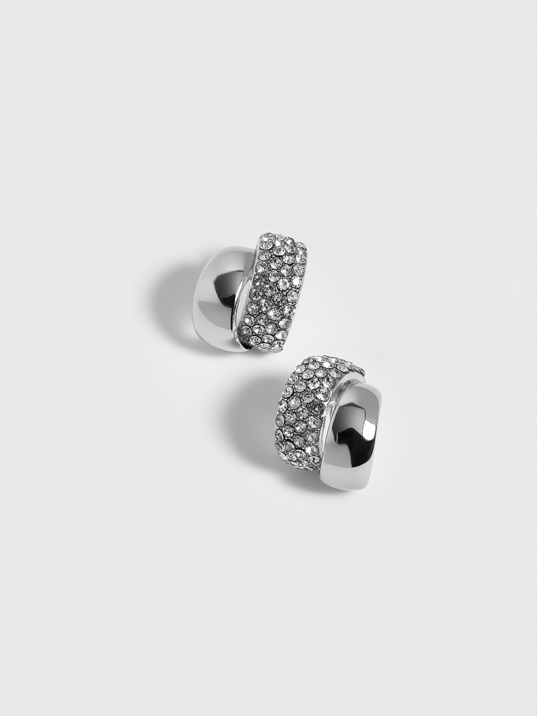Pave Kristal Taşlı Küpe
