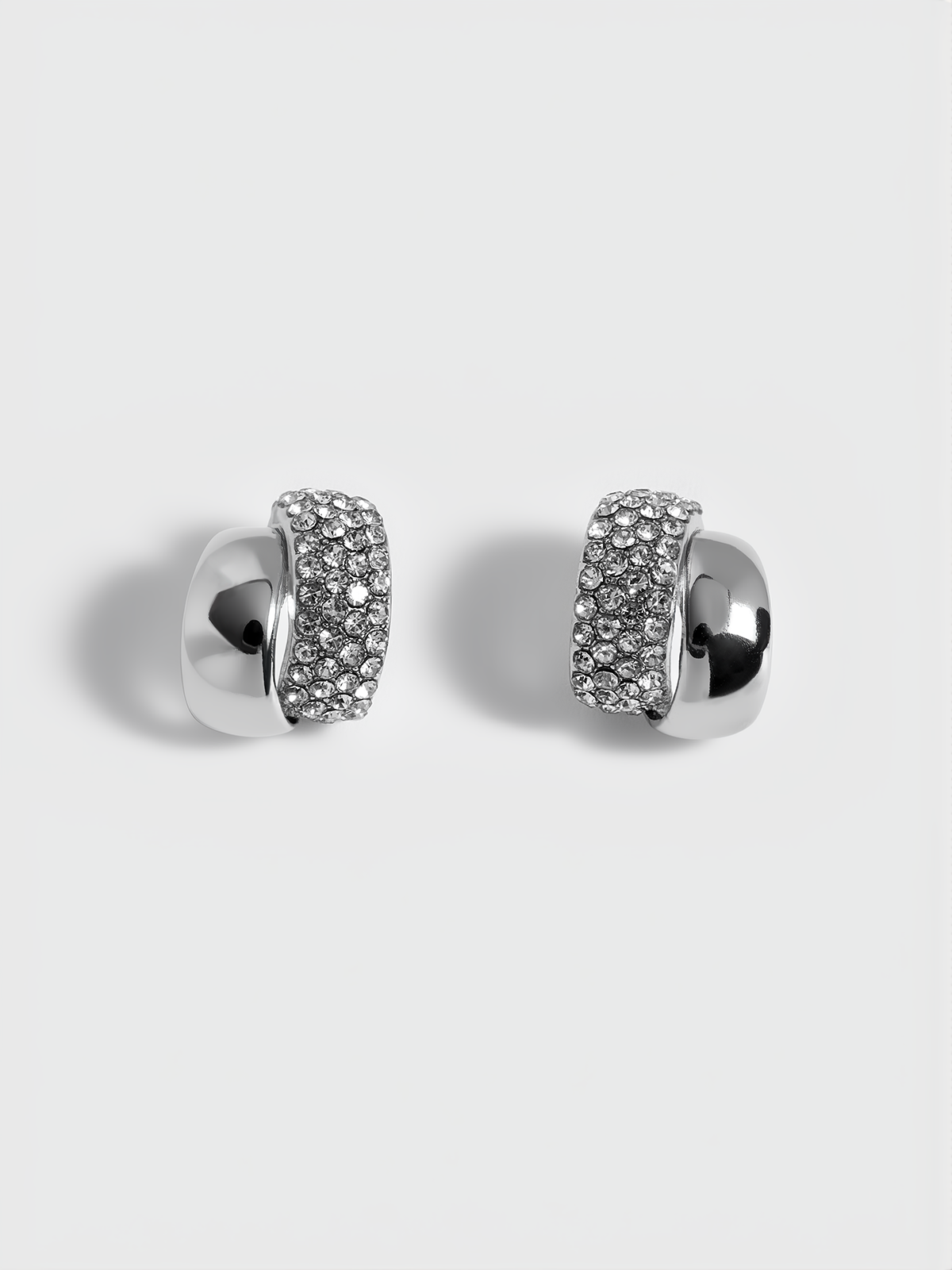 Pave Kristal Taşlı Küpe