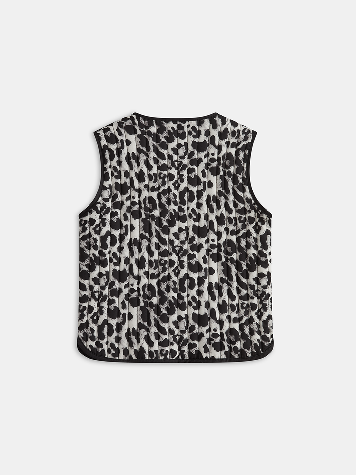 Leopar Desenli Matlaşali Yelek ve Süslemeli Papyon