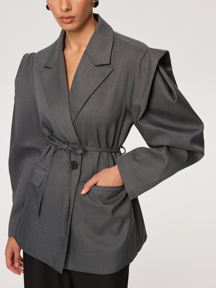 Bağcıklı Kısa Kollu Blazer