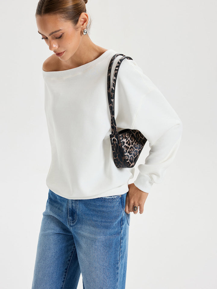 Omuzlardan Açık Oversized Sweatshirt