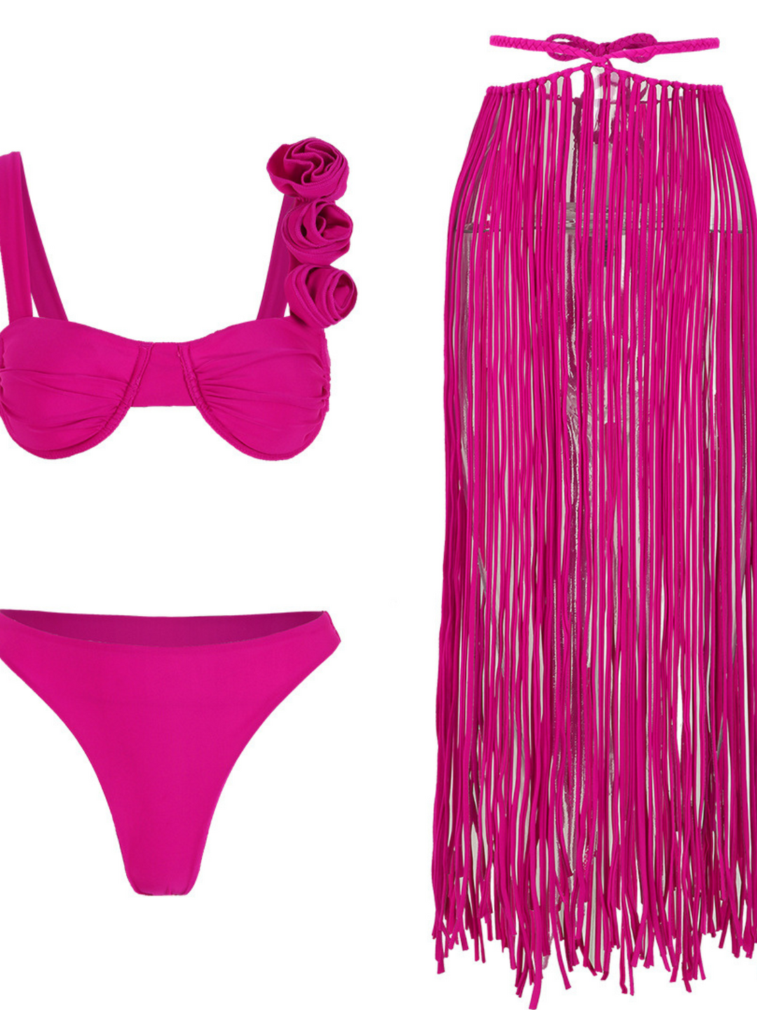 Bryslen Püsküllü Bikini Üç Parça Set