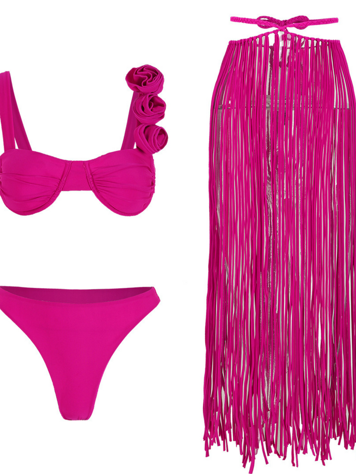 Bryslen Püsküllü Bikini Üç Parça Set