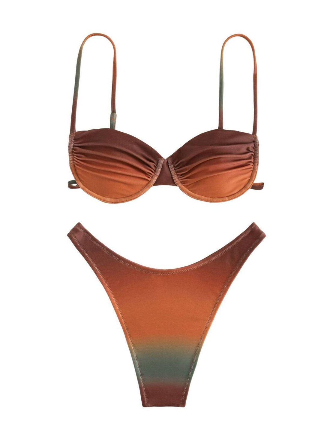 Eva Ombre Ombre Bikini İki Parça Takım Kahve