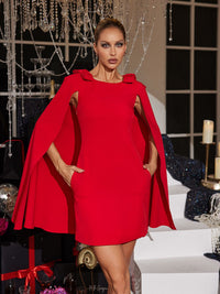 Faustina Başı Cape Mini Elbise