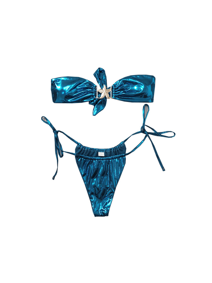 Jüpiter Yıldız Balina Metalik Bikini İki Parça Takım