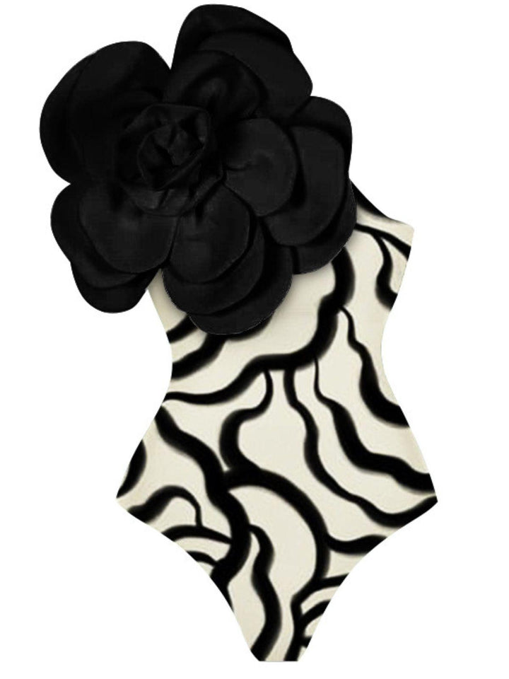 Aureliana Çiçek Zebra Desenli Tam Mayo